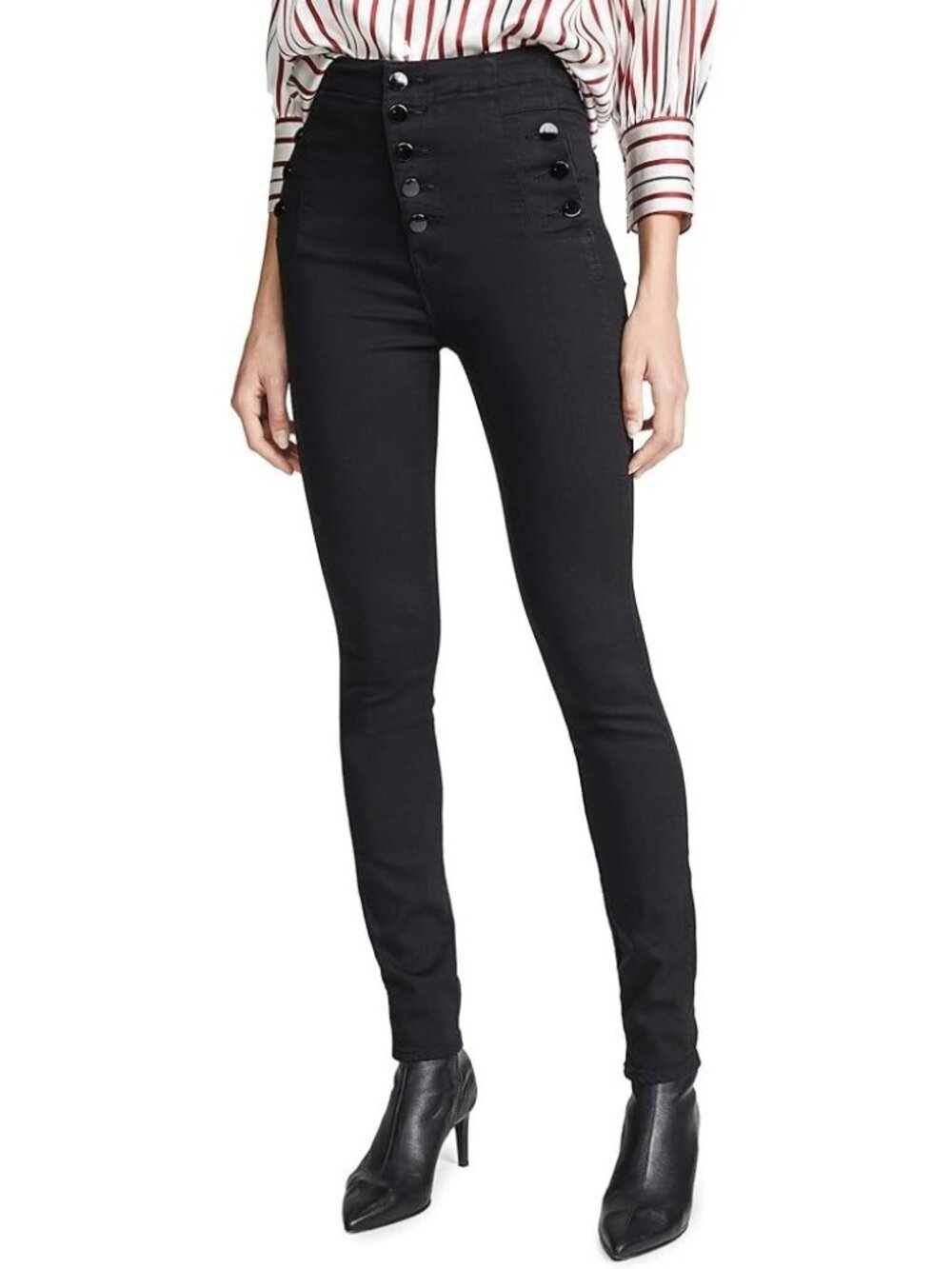 NWT J Brand Natasha in Seriously Black Sky High Skinny Buttonfly Stretch Jean 31